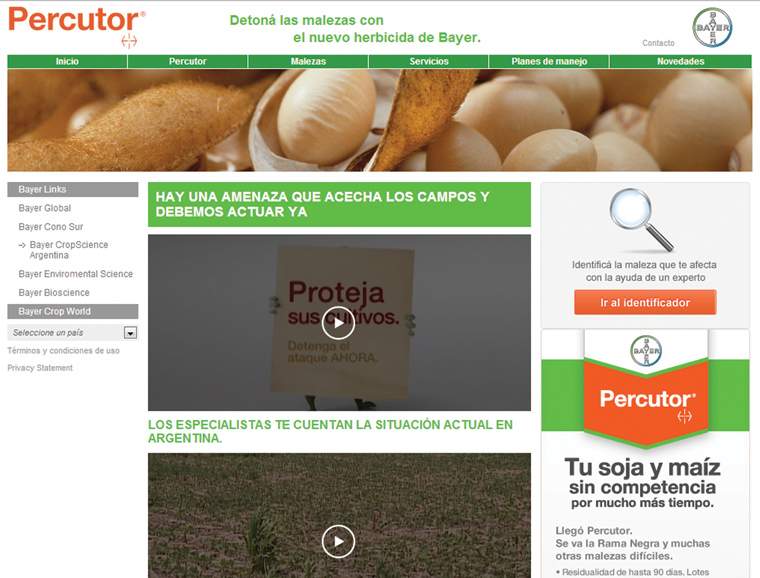 Revista PRODUCCION: Bayer: Novedoso sitio web de su herbicida Percutor en el Congreso CREA